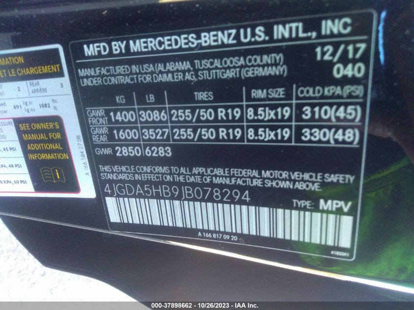 2018 MERCEDES-BENZ GLE 350 - 4JGDA5HB9JB078294