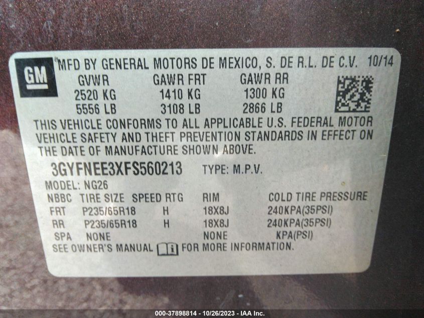 2015 CADILLAC SRX LUXURY COLLECTION - 3GYFNEE3XFS560213