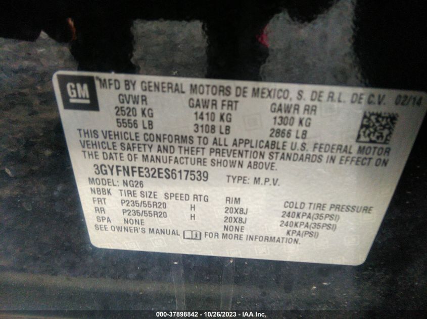 2014 CADILLAC SRX PERFORMANCE COLLECTION - 3GYFNFE32ES617539