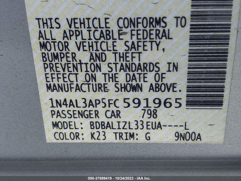 2015 NISSAN ALTIMA 2.5 SV - 1N4AL3AP5FC591965