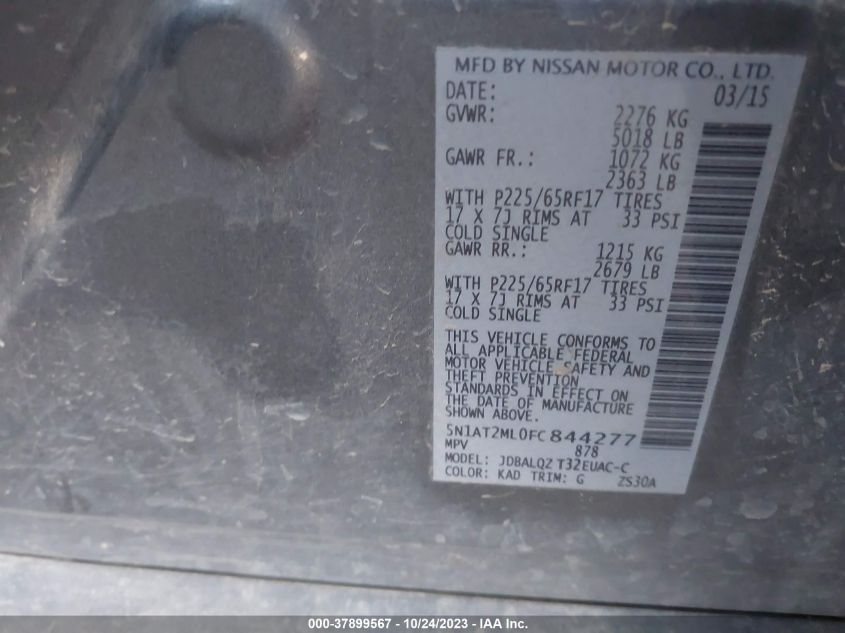 2015 NISSAN ROGUE SV - 5N1AT2ML0FC844277