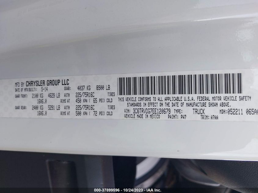 2014 RAM PROMASTER - 3C6TRVDG7EE120679