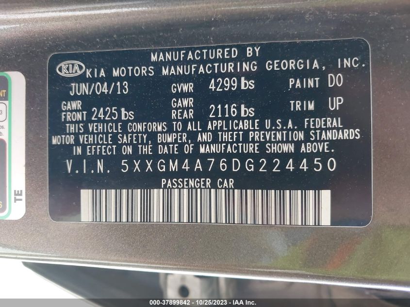 2013 KIA OPTIMA LX - 5XXGM4A76DG224450