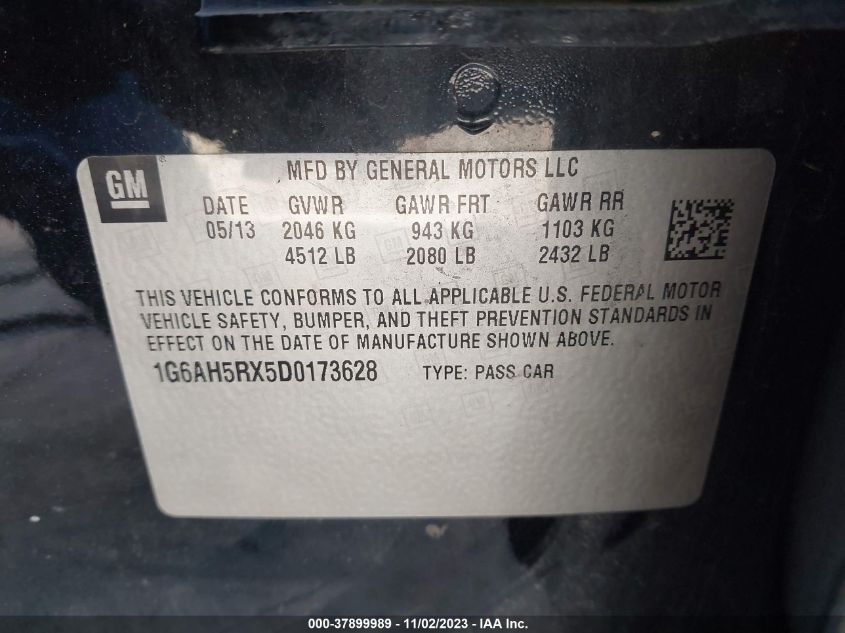 2013 CADILLAC ATS LUXURY - 1G6AH5RX5D0173628