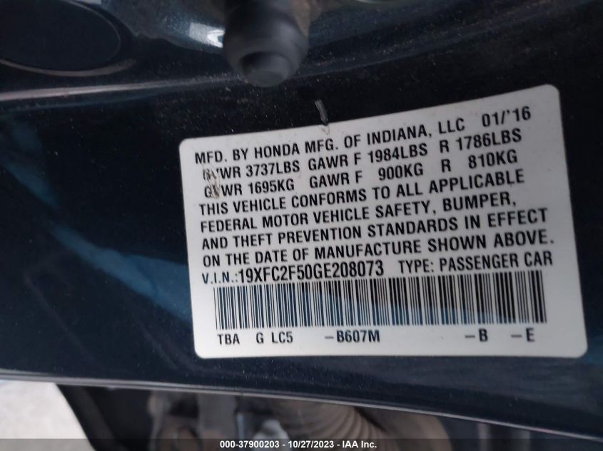 2016 HONDA CIVIC SEDAN LX - 19XFC2F50GE208073