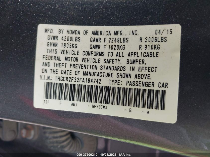 2015 HONDA ACCORD LX - 1HGCR2F32FA164242