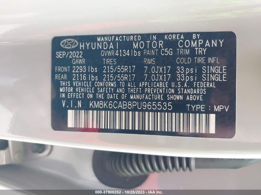 2023 HYUNDAI KONA SEL - KM8K6CAB8PU965535