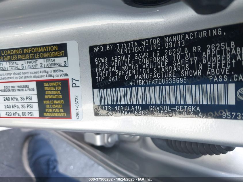 2014 TOYOTA CAMRY SE/XLE - 4T1BK1FK7EU539695