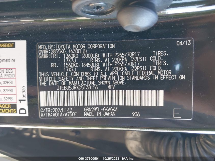 2013 TOYOTA 4RUNNER SR5 - JTEBU5JRXD5138155