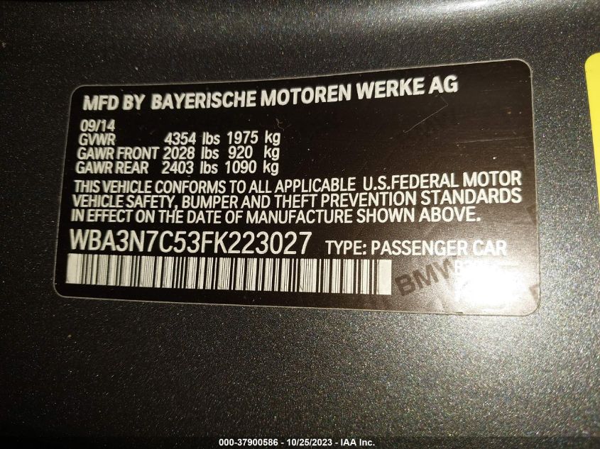2015 BMW 428I WBA3N7C53FK223027