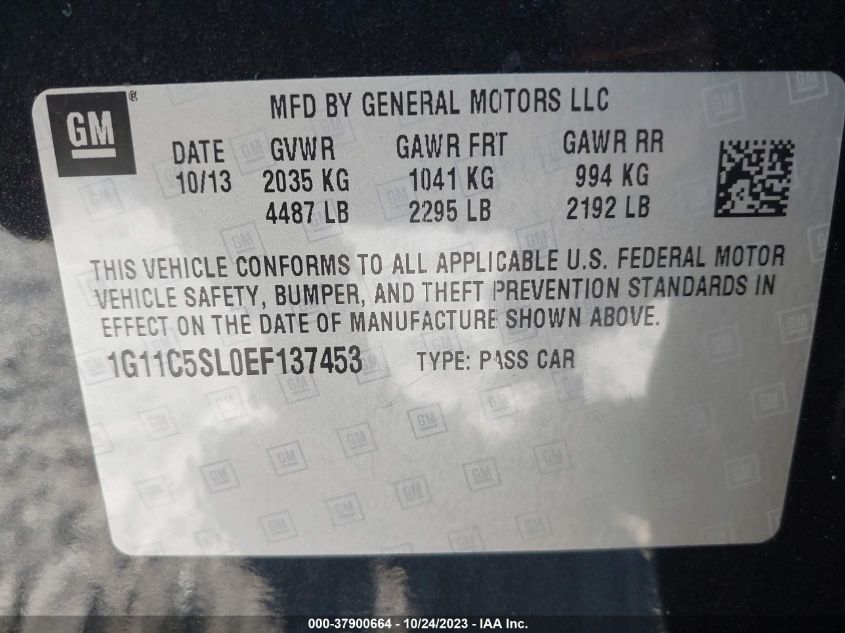 2014 CHEVROLET MALIBU LT - 1G11C5SL0EF137453