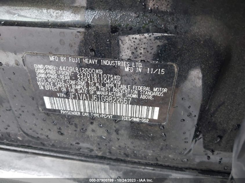 2016 SUBARU WRX LIMITED - JF1VA1J61G9822667