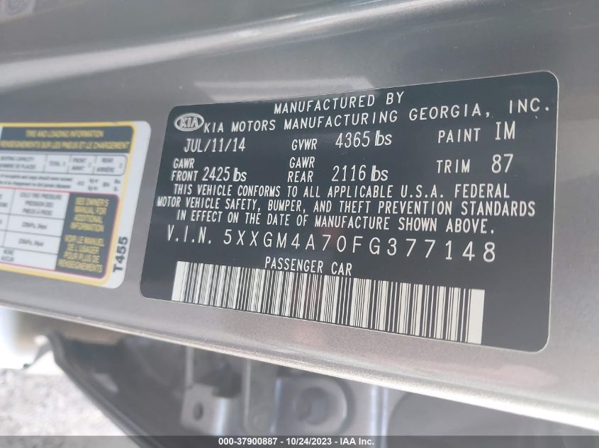 2015 KIA OPTIMA LX - 5XXGM4A70FG377148