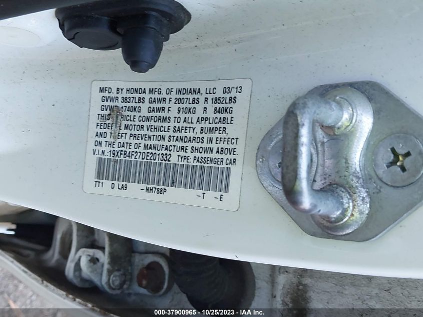 2013 HONDA CIVIC HYBRID - 19XFB4F27DE201332