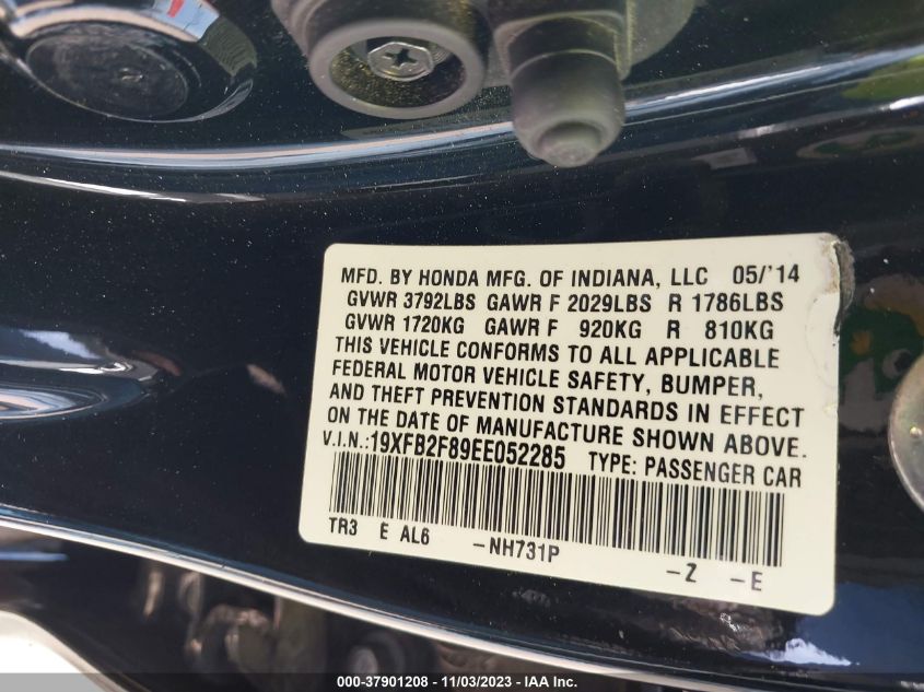 2014 HONDA CIVIC SEDAN EX - 19XFB2F89EE052285