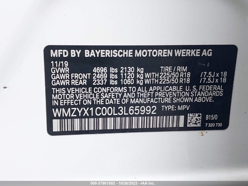 2020 MINI COUNTRYMAN COOPER S - WMZYX1C00L3L65992