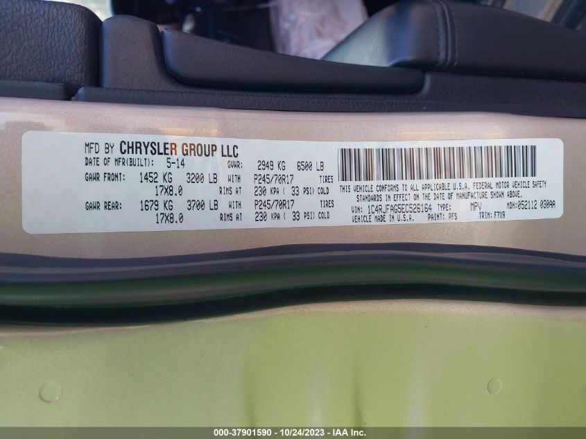 2014 JEEP GRAND CHEROKEE LAREDO - 1C4RJFAG5EC526164