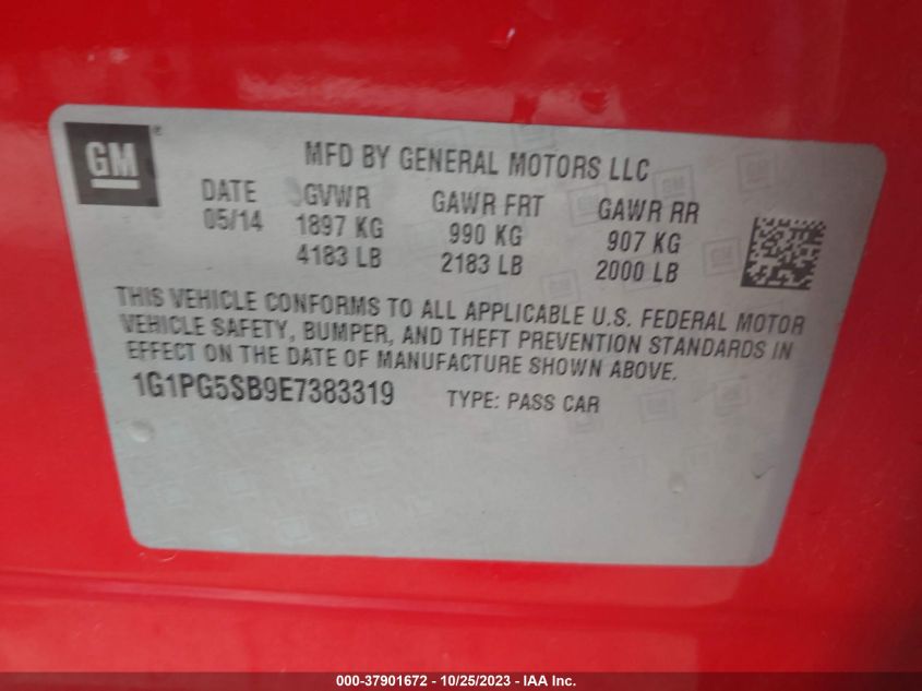 2014 CHEVROLET CRUZE LTZ - 1G1PG5SB9E7383319