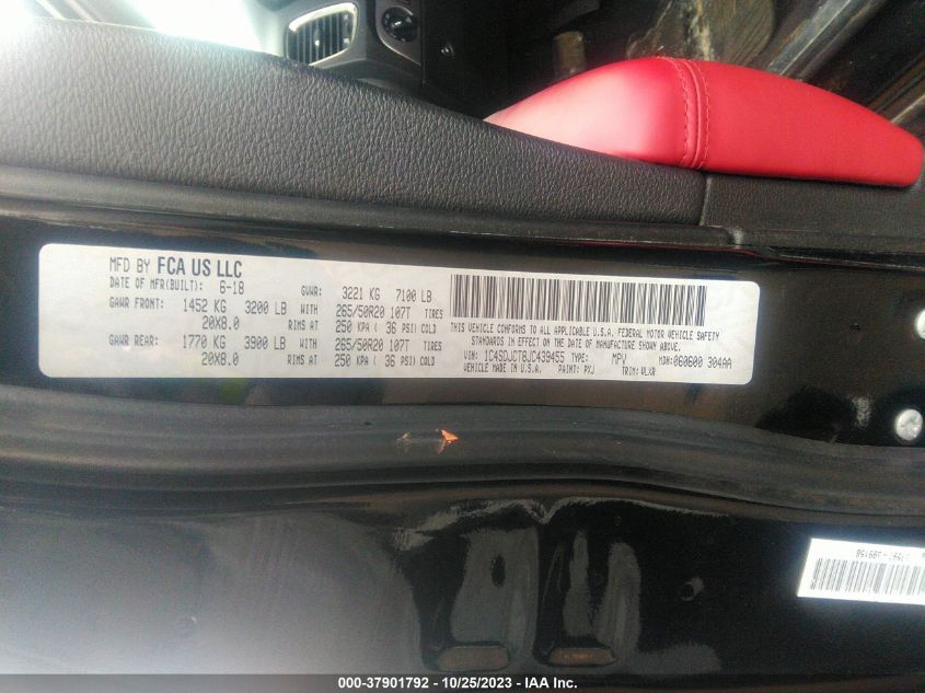 2018 DODGE DURANGO R/T - 1C4SDJCT8JC439455