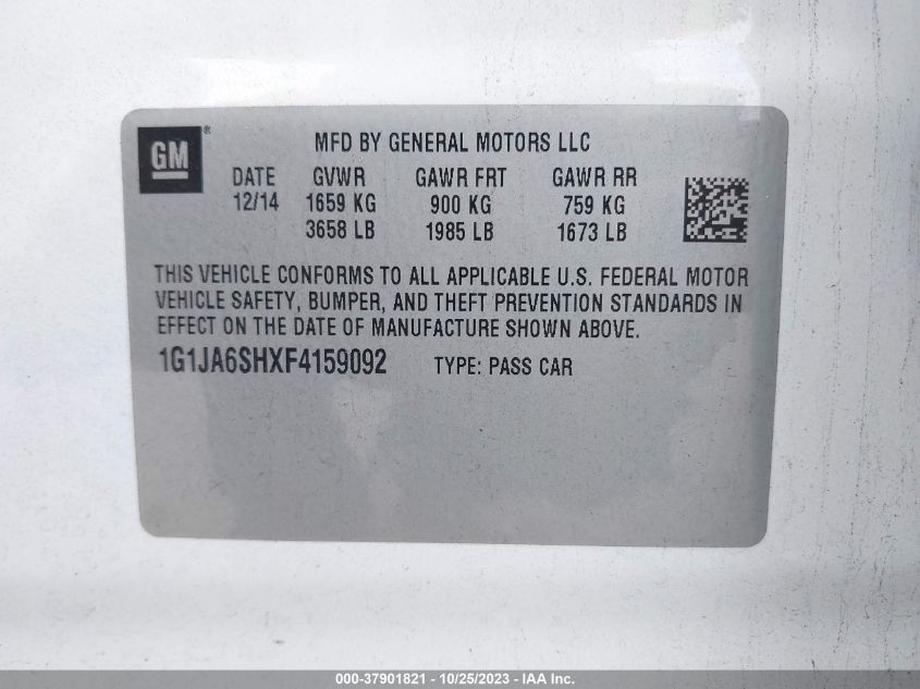 2015 CHEVROLET SONIC LS - 1G1JA6SHXF4159092