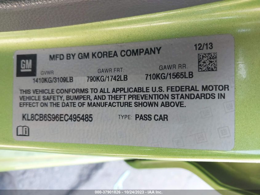 2014 CHEVROLET SPARK LS - KL8CB6S96EC495485