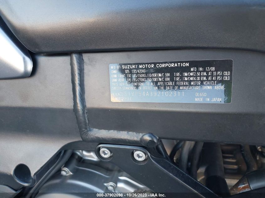 2009 SUZUKI DL650 - JS1VP54A392102311