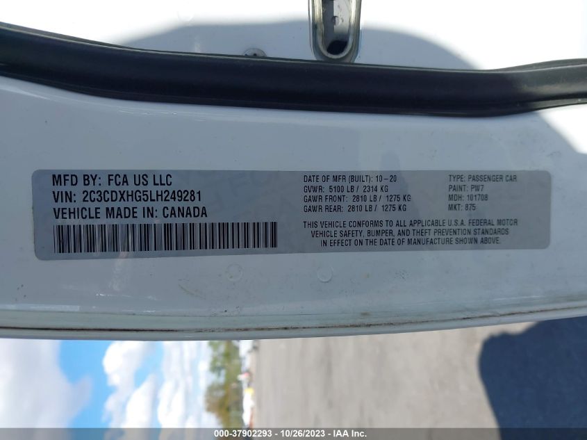 2020 DODGE CHARGER GT - 2C3CDXHG5LH249281
