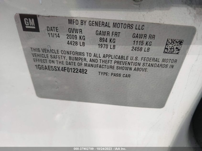 2015 CADILLAC ATS PREMIUM - 1G6AE5SX4F0122482