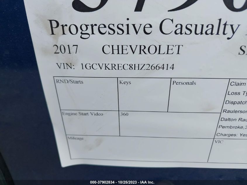 2017 CHEVROLET SILVERADO 1500 LT - 1GCVKREC8HZ266414