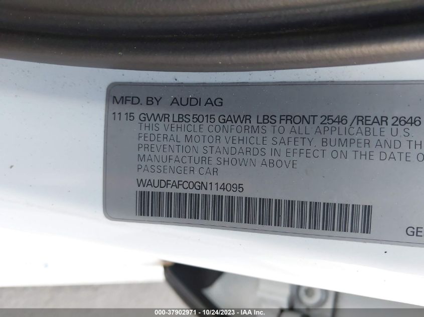 2016 AUDI A6 PREMIUM PLUS - WAUDFAFC0GN114095