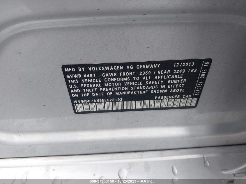 2014 VOLKSWAGEN CC SPORT - WVWBP7AN5EE523192