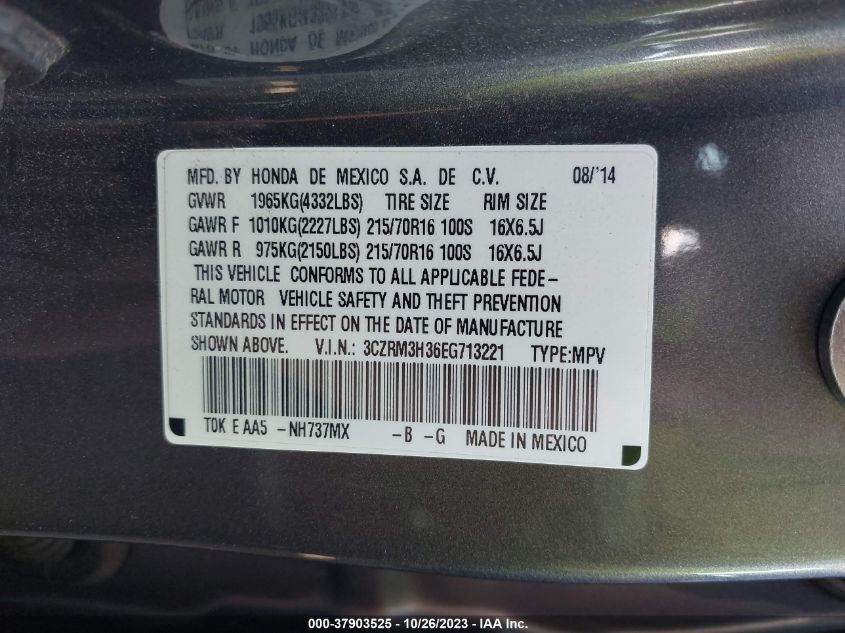 2014 HONDA CR-V LX - 3CZRM3H36EG713221