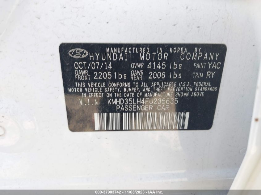2015 HYUNDAI ELANTRA GT - KMHD35LH4FU235635