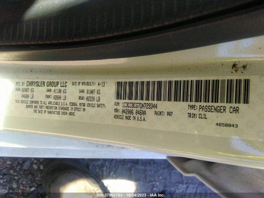2013 CHRYSLER 200 LIMITED - 1C3CCBCG7DN729344