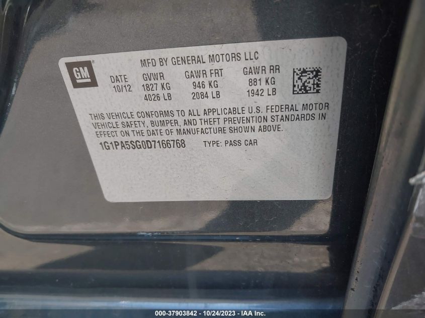 2013 CHEVROLET CRUZE LS - 1G1PA5SG0D7166768