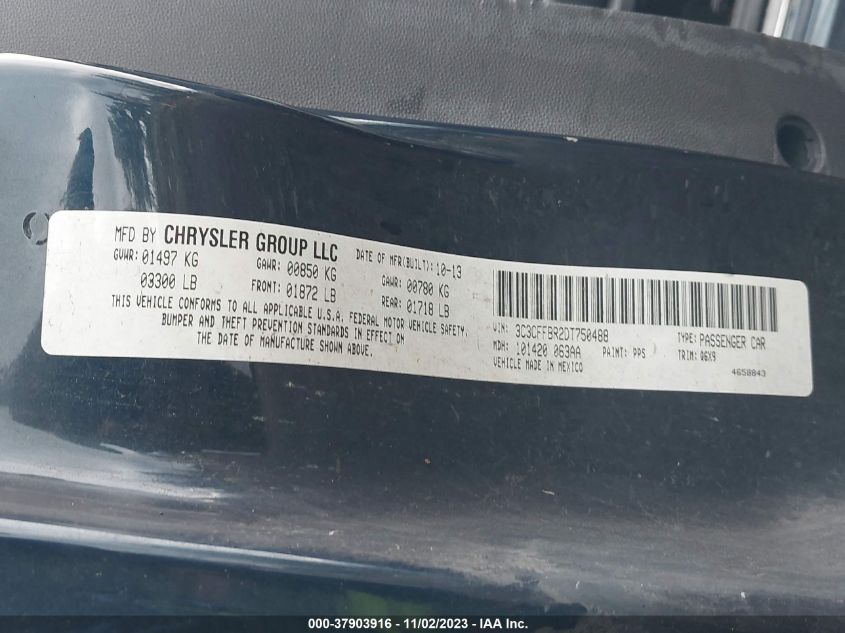 2013 FIAT 500 SPORT - 3C3CFFBR2DT750488