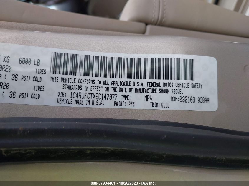 2014 JEEP GRAND CHEROKEE OVERLAND - 1C4RJFCTXEC147977