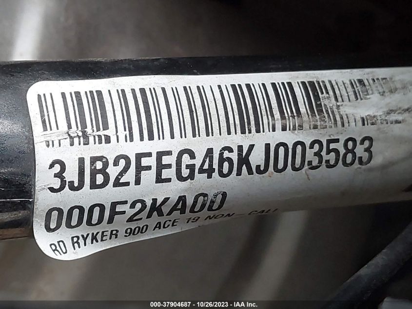 2019 CAN-AM RYKER 3JB2FEG46KJ003583