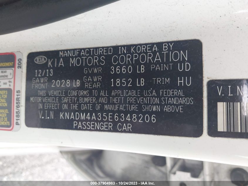 2014 KIA RIO LX - KNADM4A35E6348206