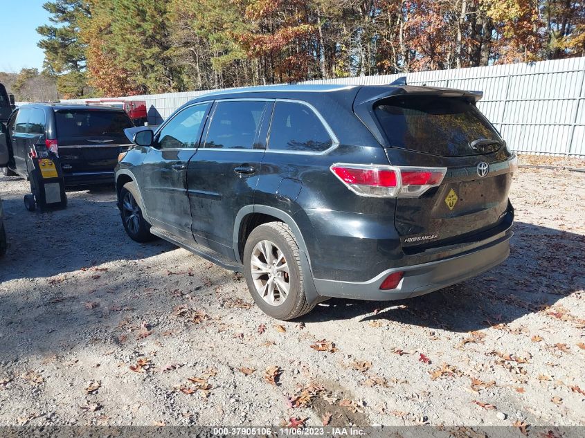 2015 TOYOTA HIGHLANDER XLE - 5TDJKRFH6FS126062