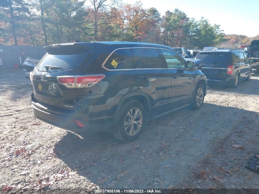 2015 TOYOTA HIGHLANDER XLE - 5TDJKRFH6FS126062