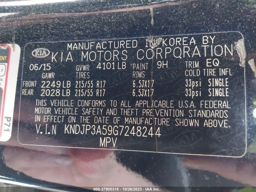 2016 KIA SOUL + - KNDJP3A59G7248244