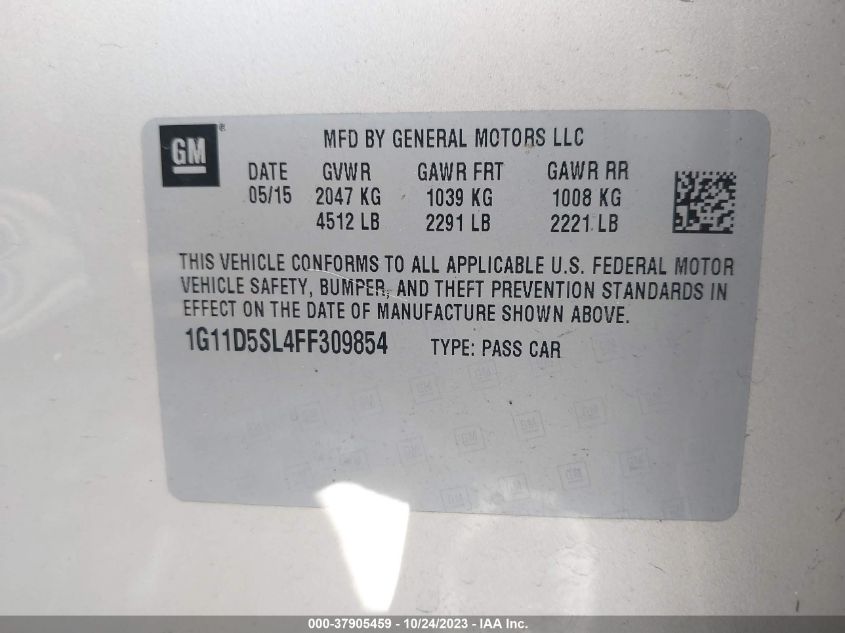 2015 CHEVROLET MALIBU LT - 1G11D5SL4FF309854
