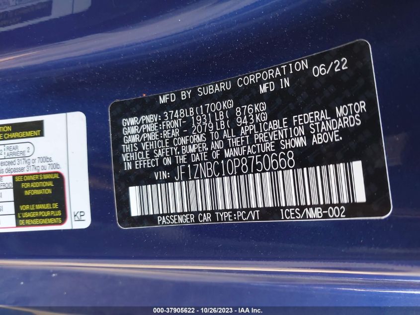 2023 TOYOTA GR86 - JF1ZNBC10P8750668