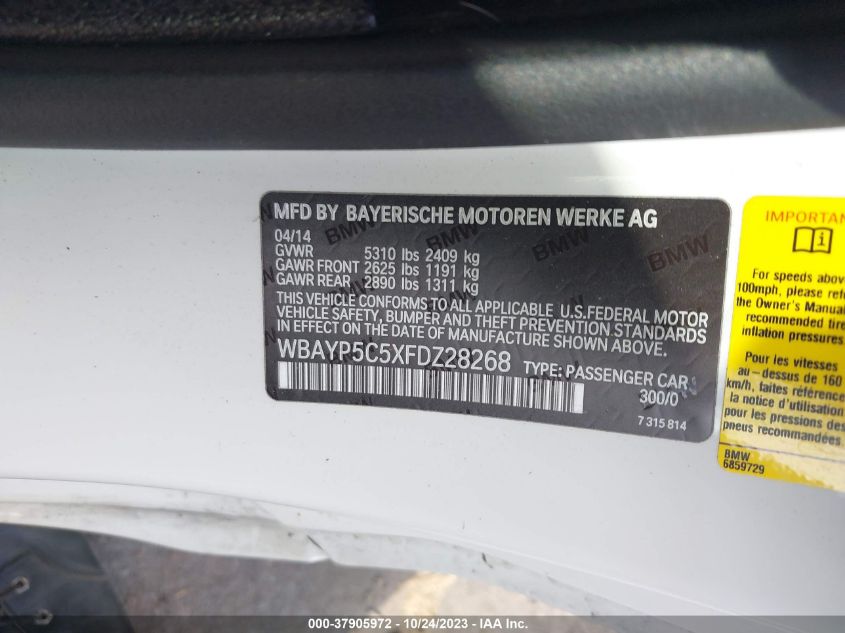 2015 BMW 6 SERIES 640I XDRIVE - WBAYP5C5XFDZ28268