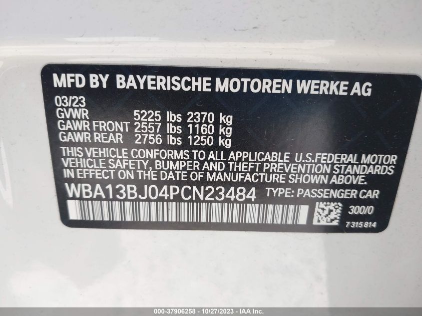 2023 BMW 5 SERIES 530I XDRIVE WBA13BJ04PCN23484