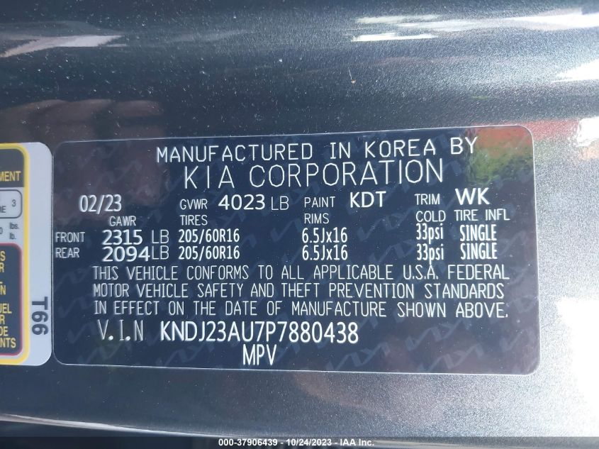 KNDJ23AU7P7880438 Kia Soul LX 9