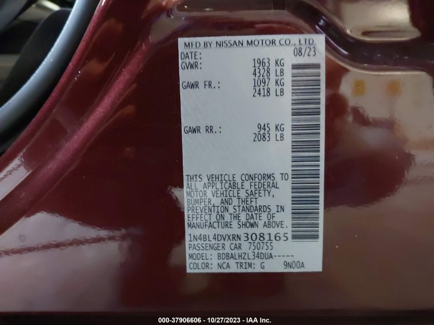 2024 NISSAN ALTIMA SV - 1N4BL4DVXRN308165