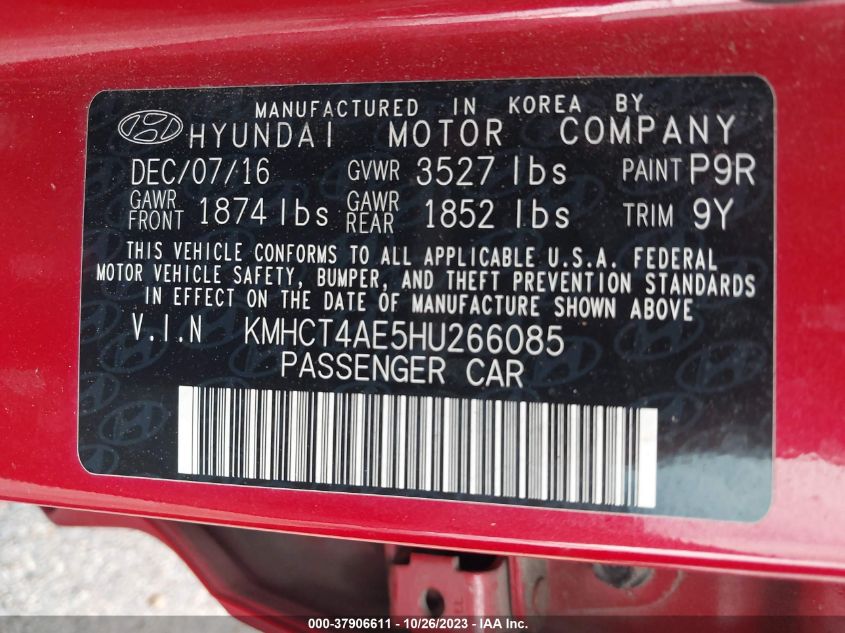 2017 HYUNDAI ACCENT SE - KMHCT4AE5HU266085