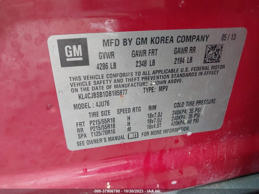 2013 BUICK ENCORE CONVENIENCE - KL4CJBSB1DB185877